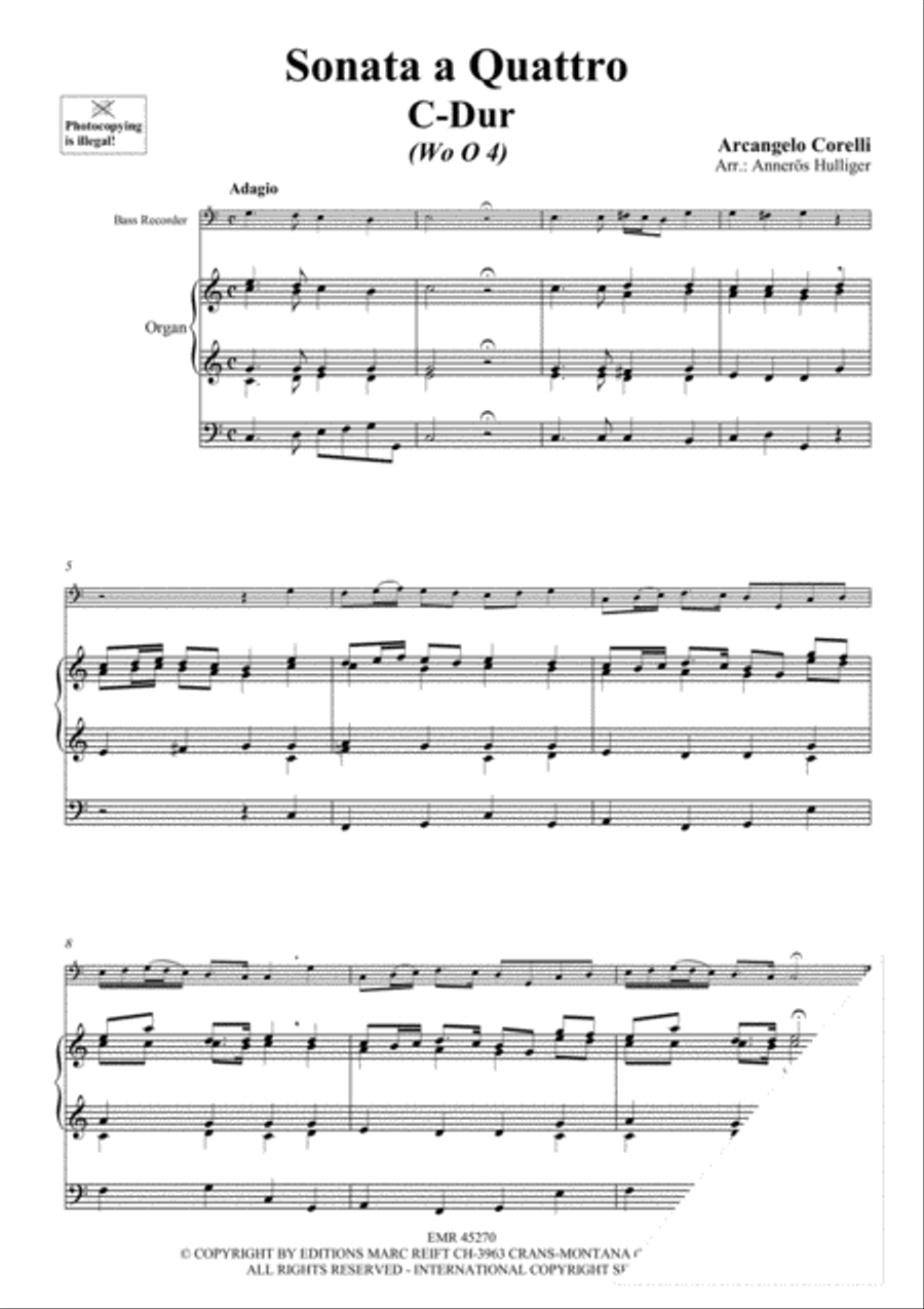 Sonata a Quattro Sonata a Quattro Bass Recorder scores gallery preview page 3