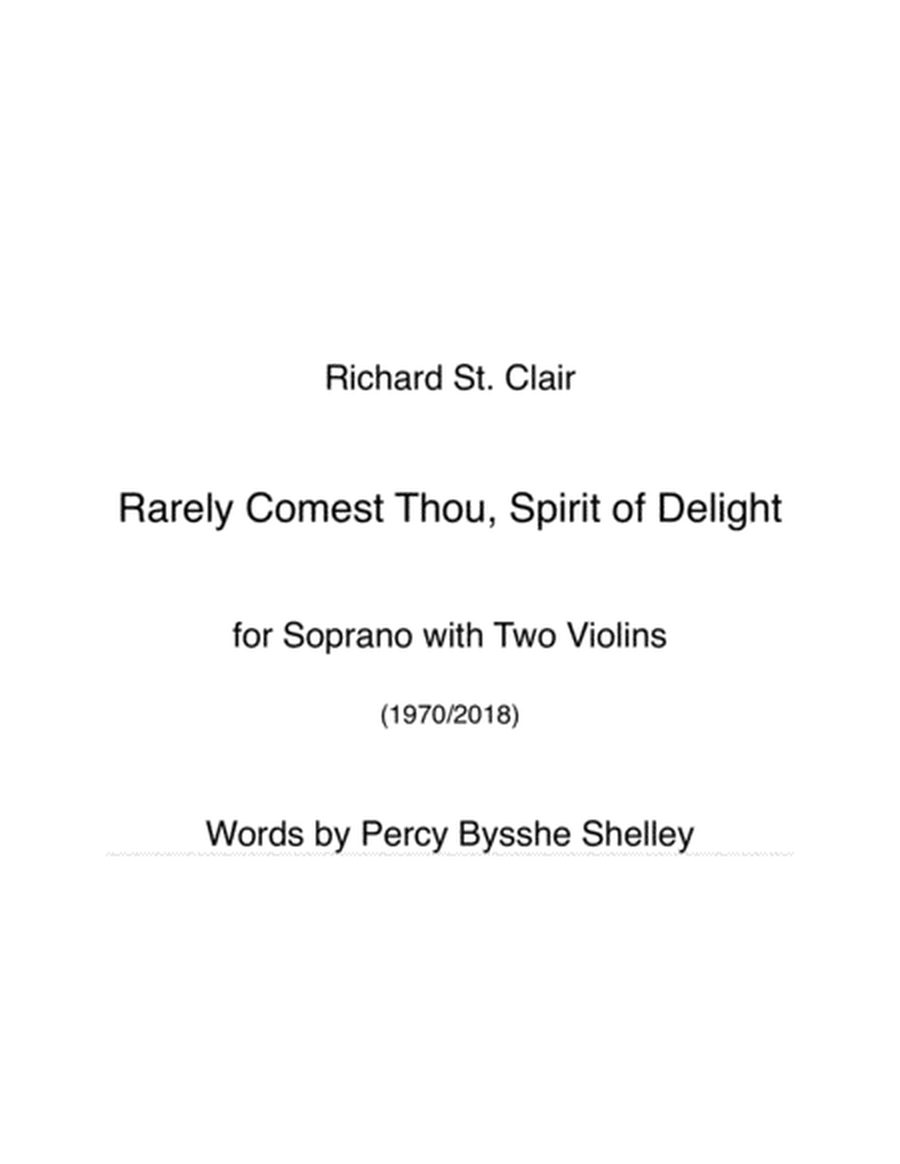 Rarely Comest Thou, Spirit of Delight, for Soprano with Two Violins image number null