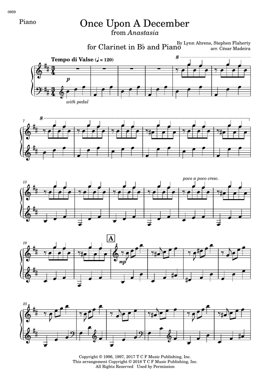 Once Upon A December B-Flat Clarinet scores gallery preview page 3