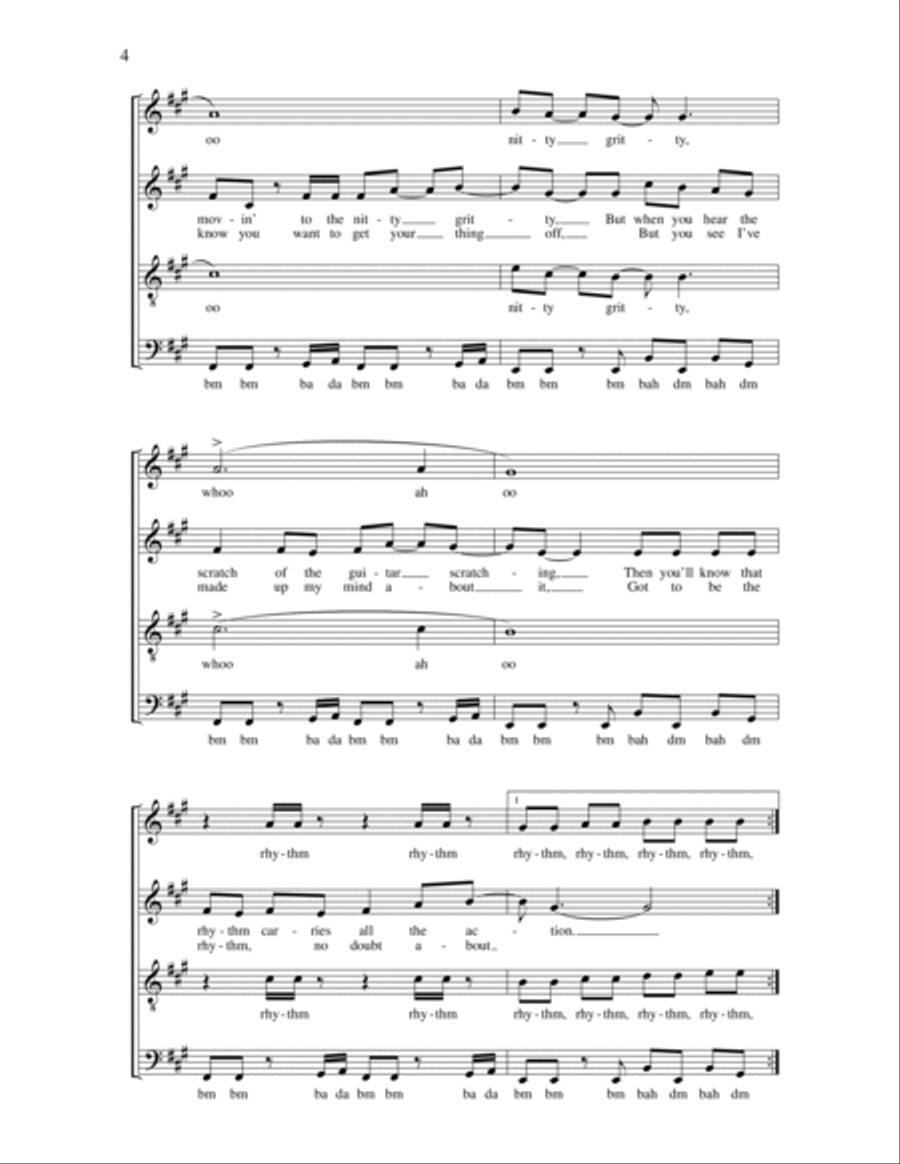Turn The Beat Around 4-Part scores gallery preview page 4