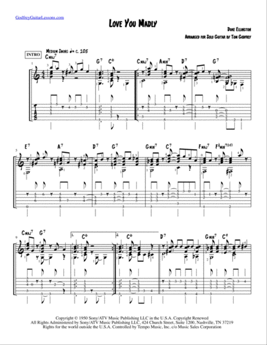 Love You Madly Love You Madly Guitar Tablature scores gallery preview page 1
