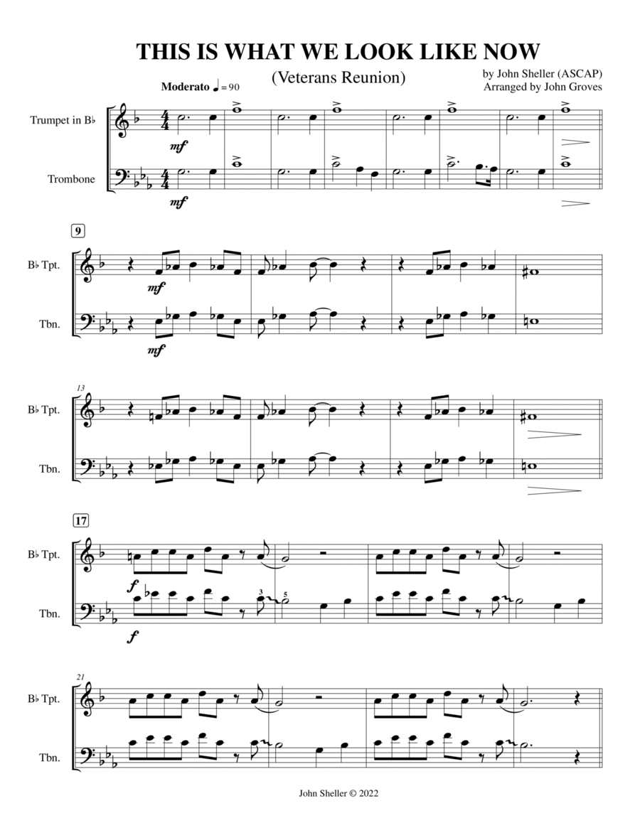 Veterans Reunion This Is What We Look Like Now Duet trumpet trombone Concert Band scores gallery preview page 1