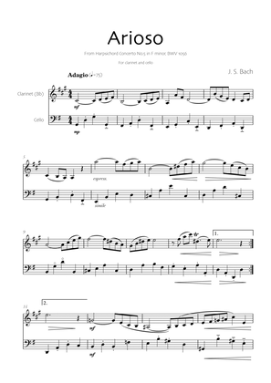 Book cover for Arioso - Bach (Clarinet and Cello)