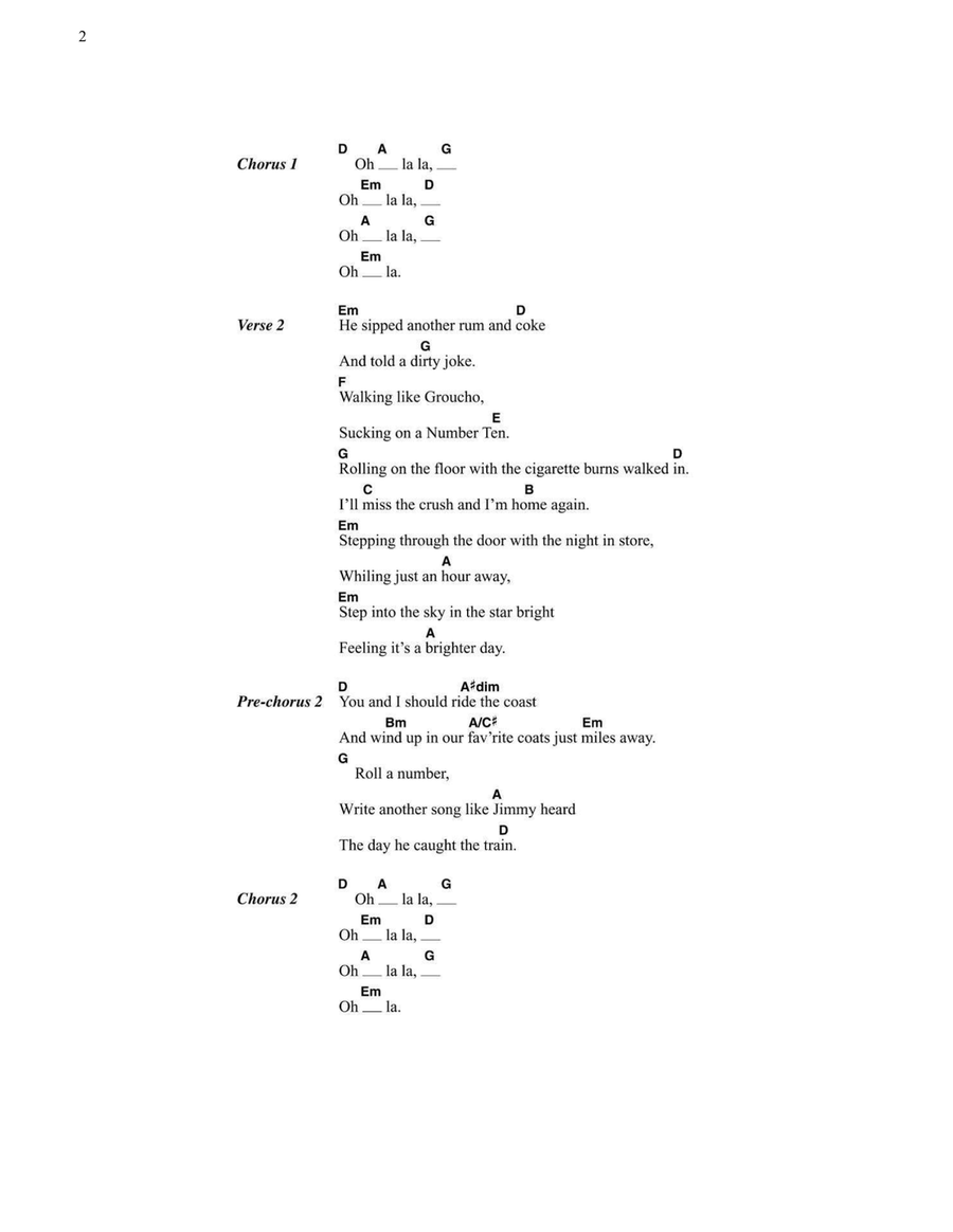 The Day We Caught The Train Easy Guitar scores gallery preview page 2