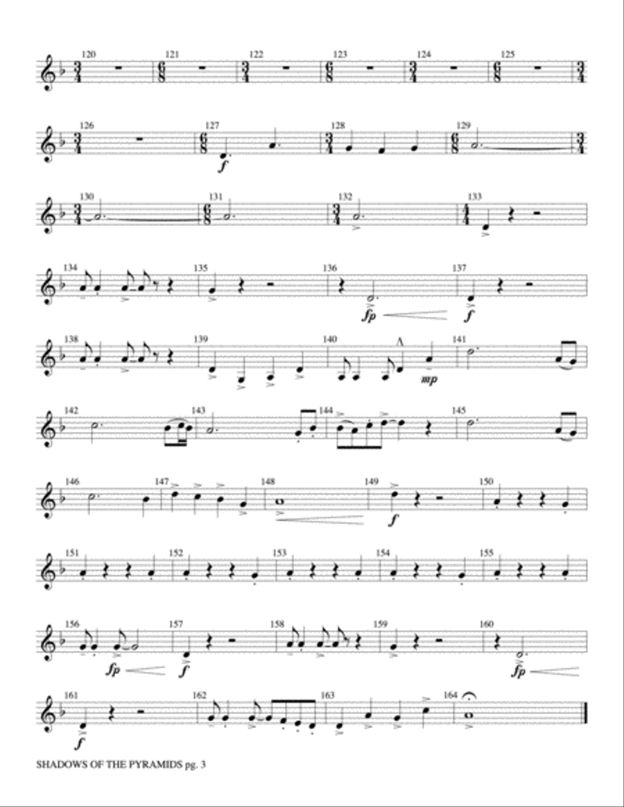 Shadows of the Pyramids: Baritone T.C. Concert Band scores gallery preview page 3