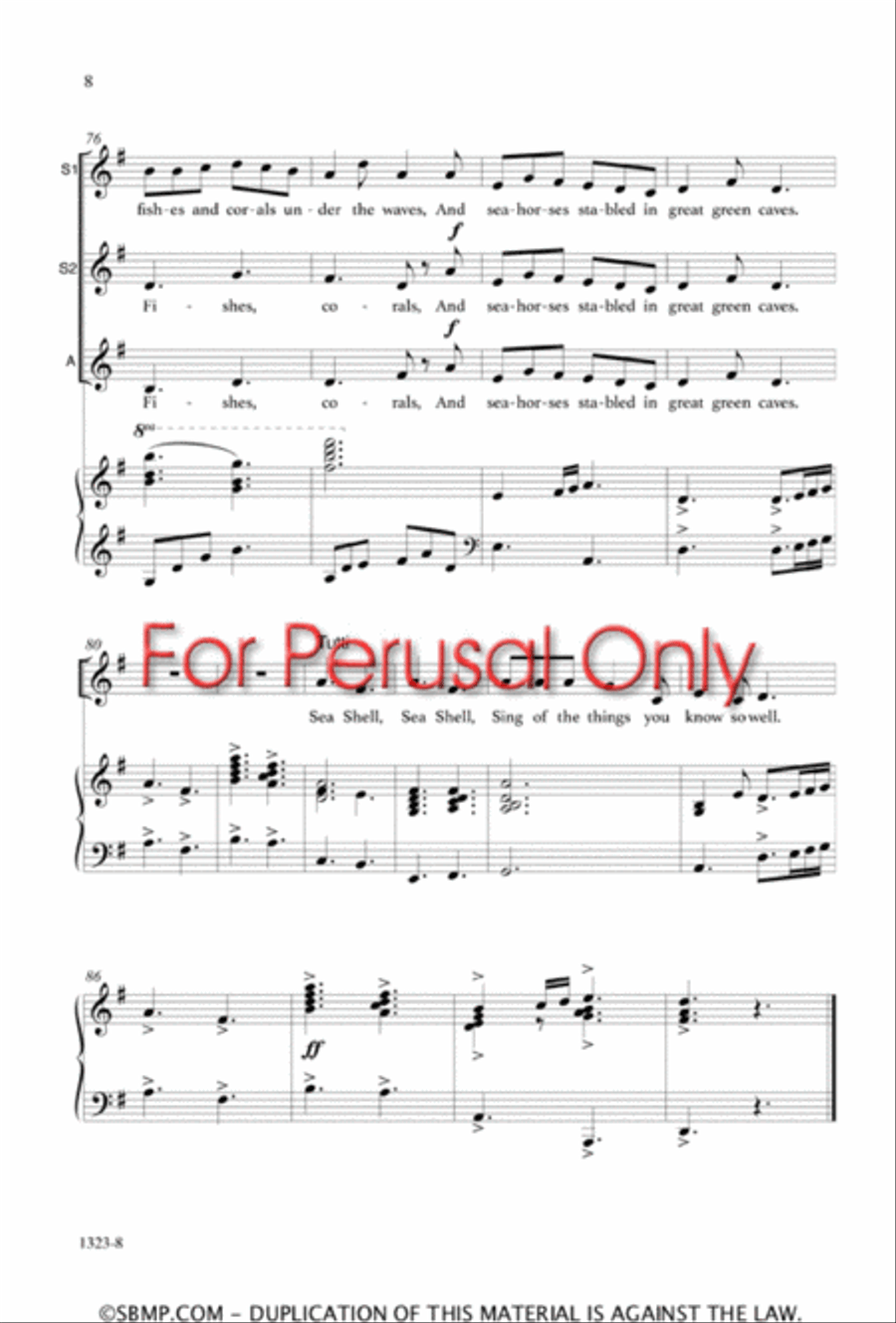 Sea Shell - SSA Octavo Sea Shell - SSA Octavo SSA scores gallery preview page 7
