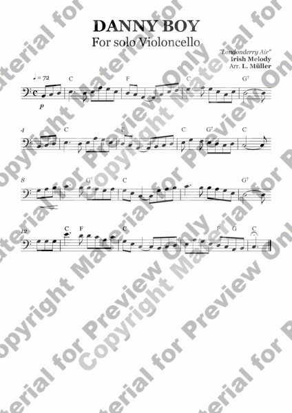 Danny boy - Violoncello - With Chords image number null