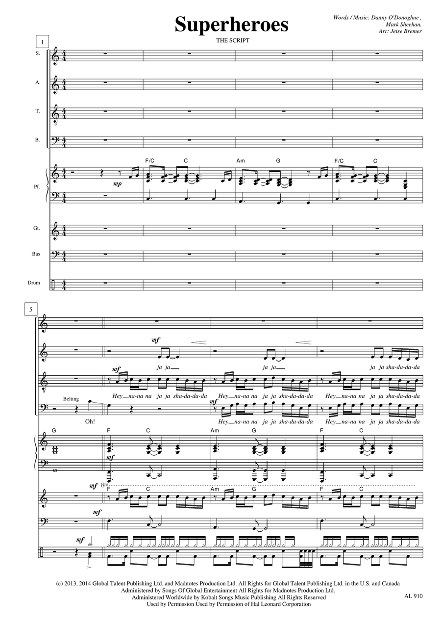 Superheroes Superheroes 4-Part scores gallery preview page 1