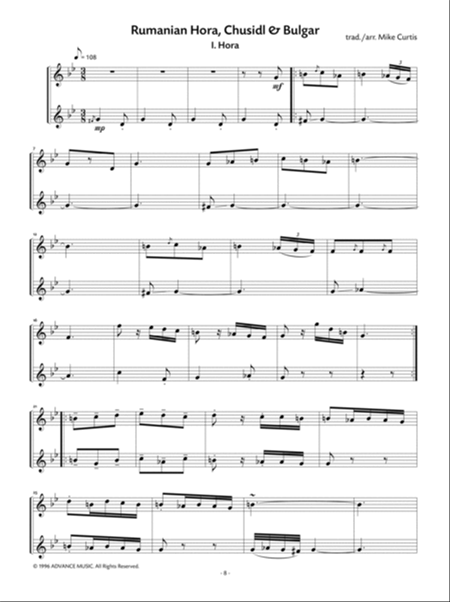 Ten Klezmer Duos, Volume 1 Clarinet Duet scores gallery preview page 3