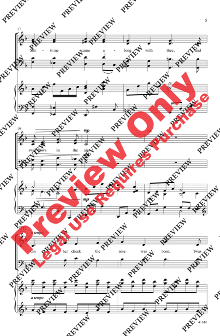 Aura Lee - SoundTrax CD (CD only) Choir scores gallery preview page 4