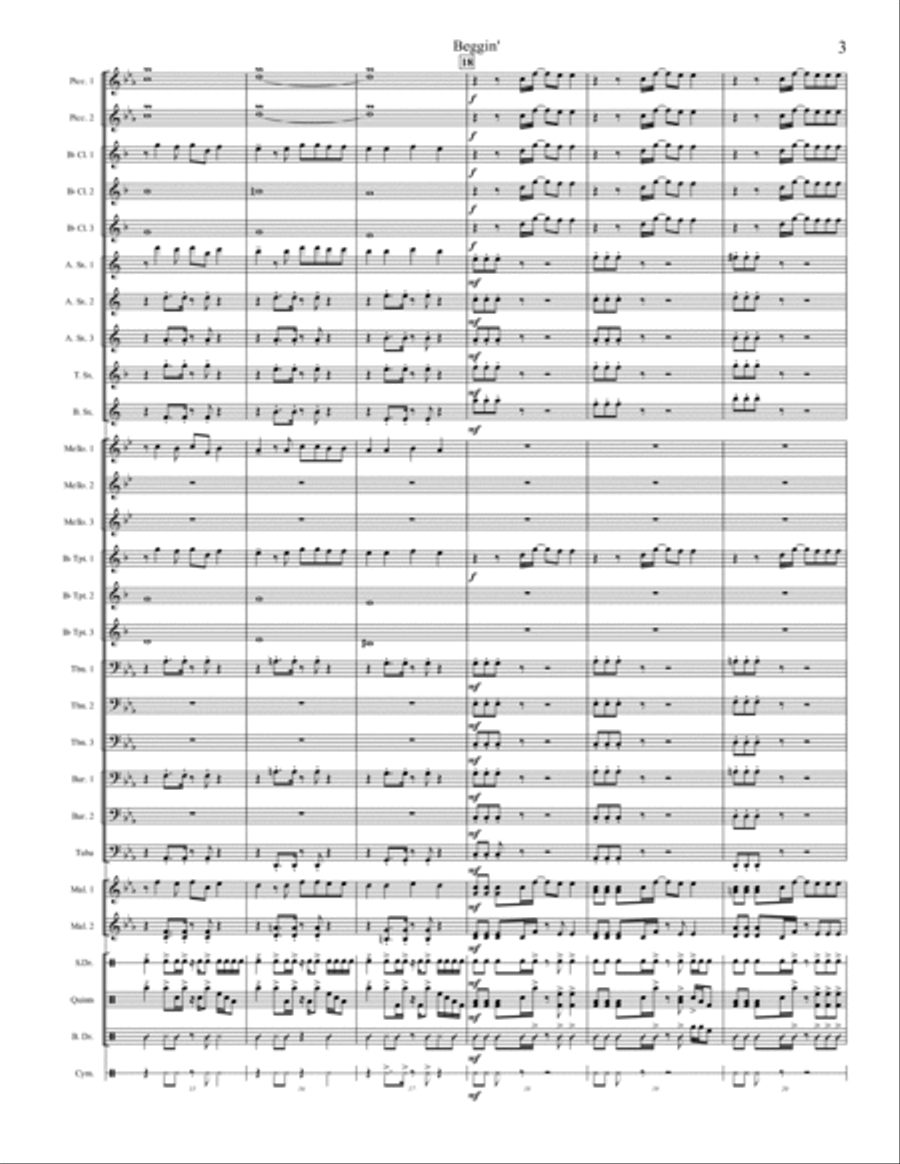 Beggin' Marching Band scores gallery preview page 3