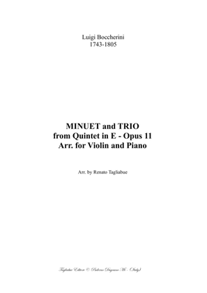 Boccherini - MINUET and TRIO from Quintet in E - Opus 11 - Arr. for Violin and Piano