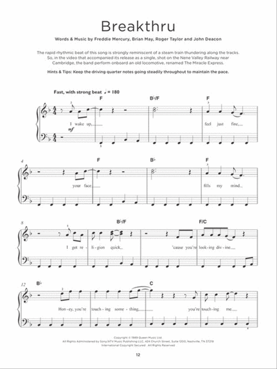 Queen – Really Easy Piano Easy Piano scores gallery preview page 6