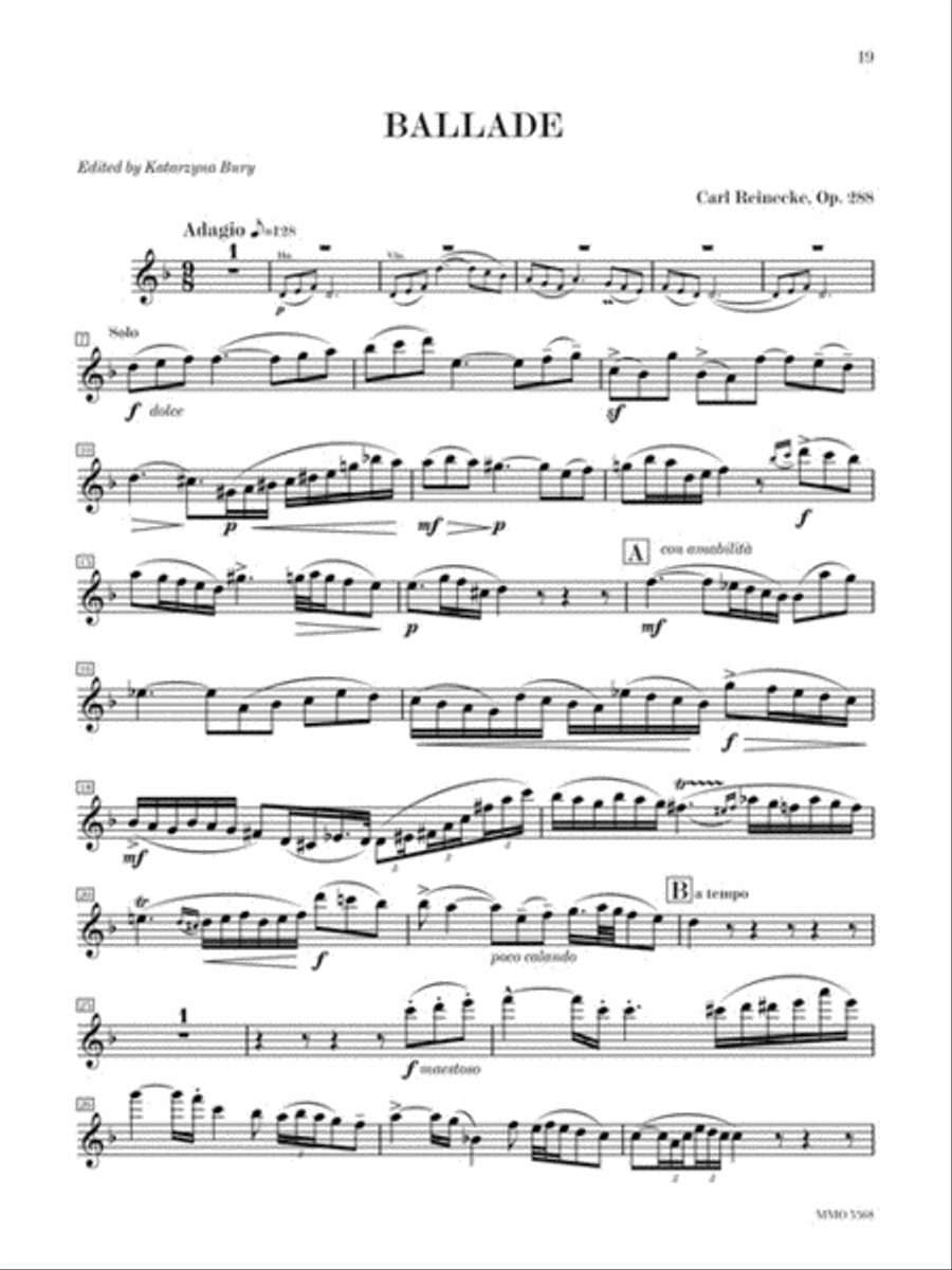 Reinecke – Concerto for Flute & Orchestra & Ballade for Flute & Orchestra Flute scores gallery preview page 4