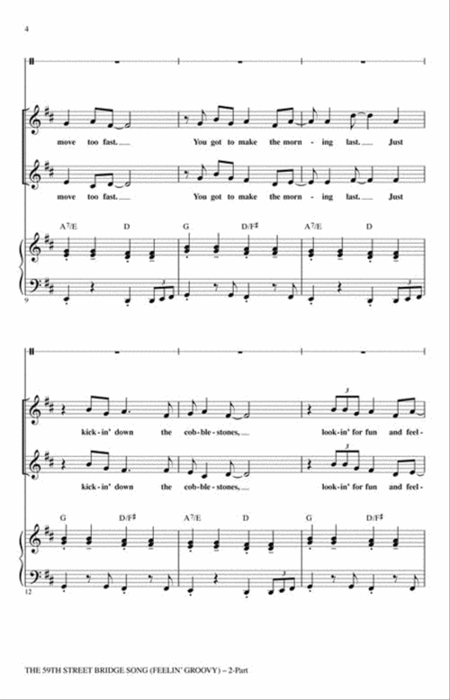 The 59th Street Bridge Song 2-Part scores gallery preview page 3