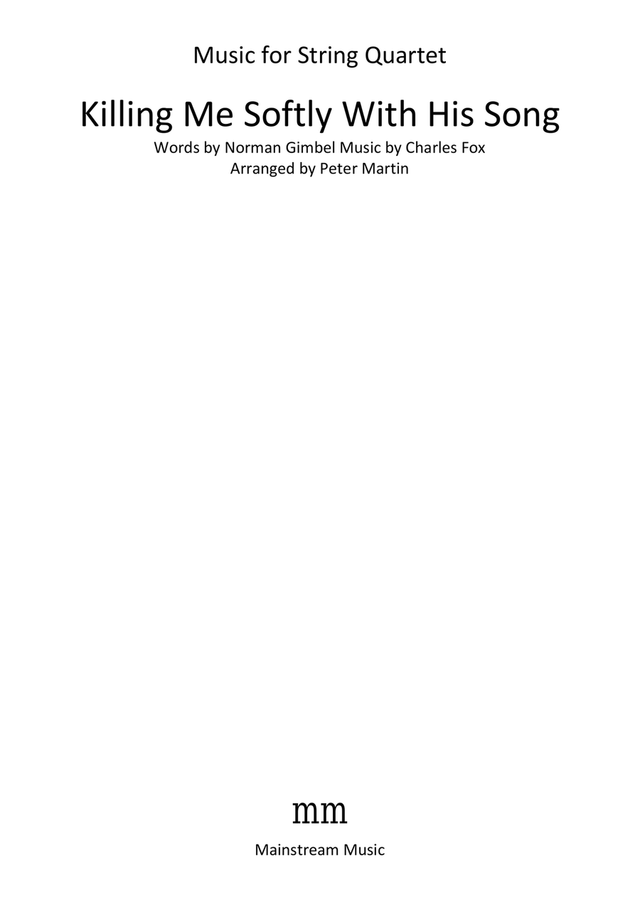 Killing Me Softly With His Song String Quartet scores gallery preview page 2