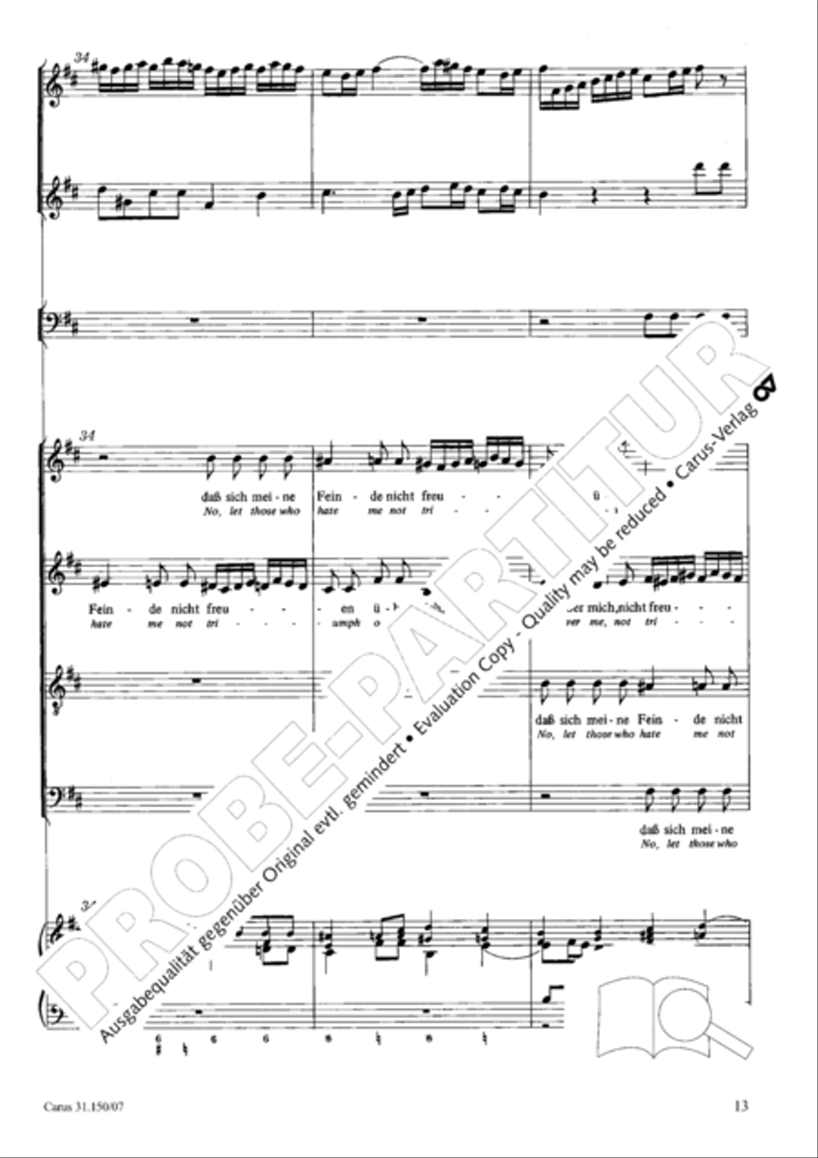 O my Lord, I long for thee (Nach dir, Herr, verlanget mich) 4-Part scores gallery preview page 14