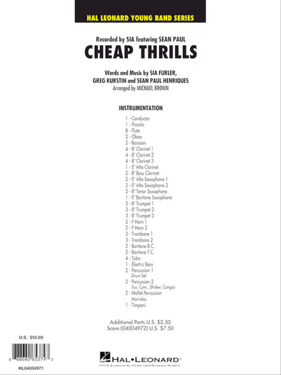 Cheap Thrills Cheap Thrills Concert Band scores gallery preview page 10