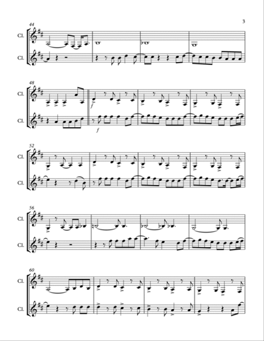 Permission To Dance Permission To Dance Clarinet Duet scores gallery preview page 3