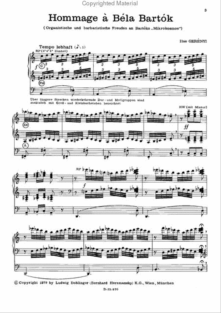 Hommage a Bela Bartok Organ scores gallery preview page 2