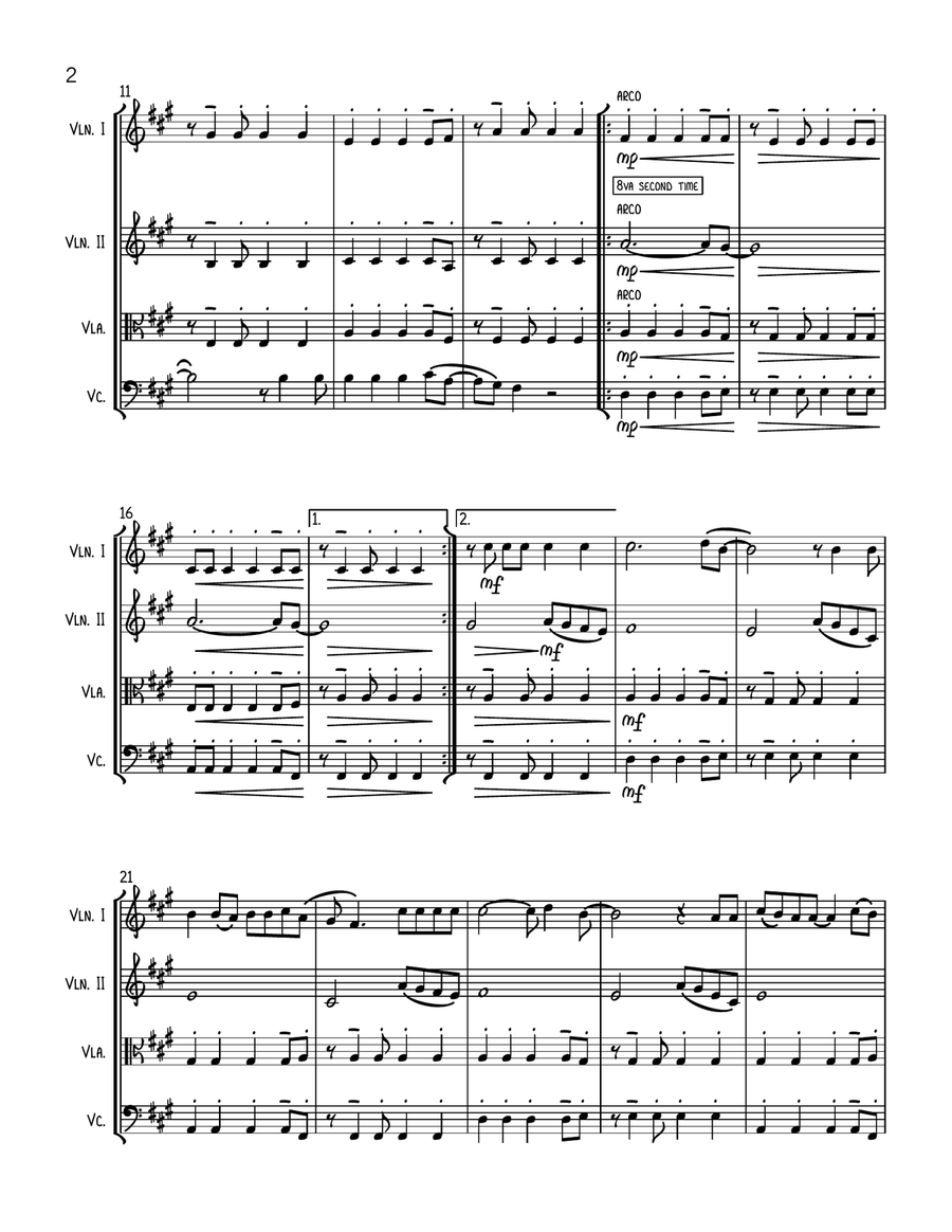 Viva La Vida String Quartet scores gallery preview page 2