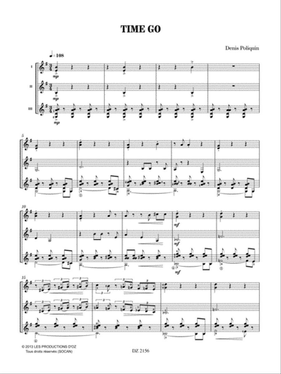 Time Go Time Go Guitar Ensemble scores gallery preview page 3
