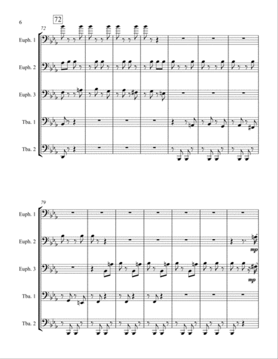 Serenade for String Orchestra Movement 5 for Three Euphoniums and Two Tubas String Orchestra scores gallery preview page 6