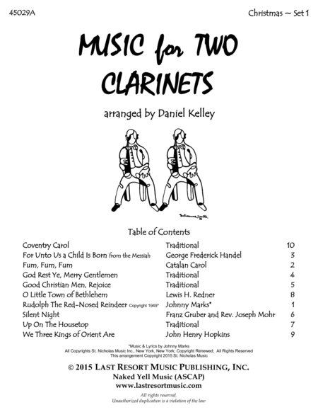 Christmas Duets for Clarinet - Set 1 - Music for Two Clarinets