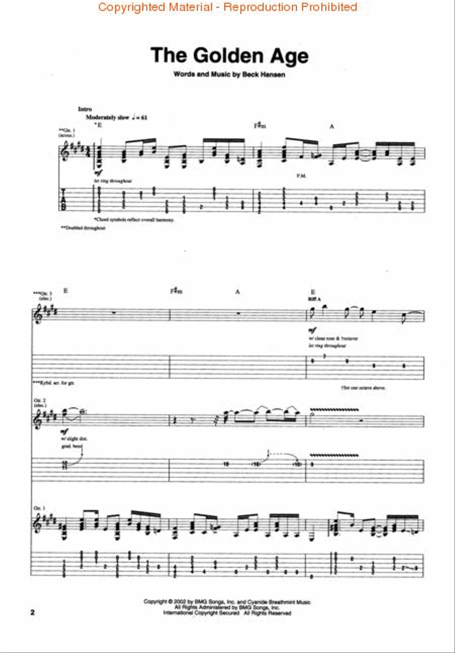 Beck - Sea Change Beck - Sea Change Electric Guitar scores gallery preview page 2