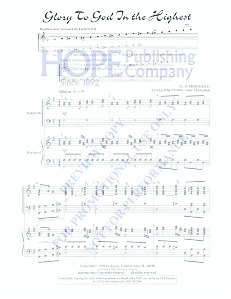 Glory to God in the Highest 4-Octaves scores gallery preview page 2