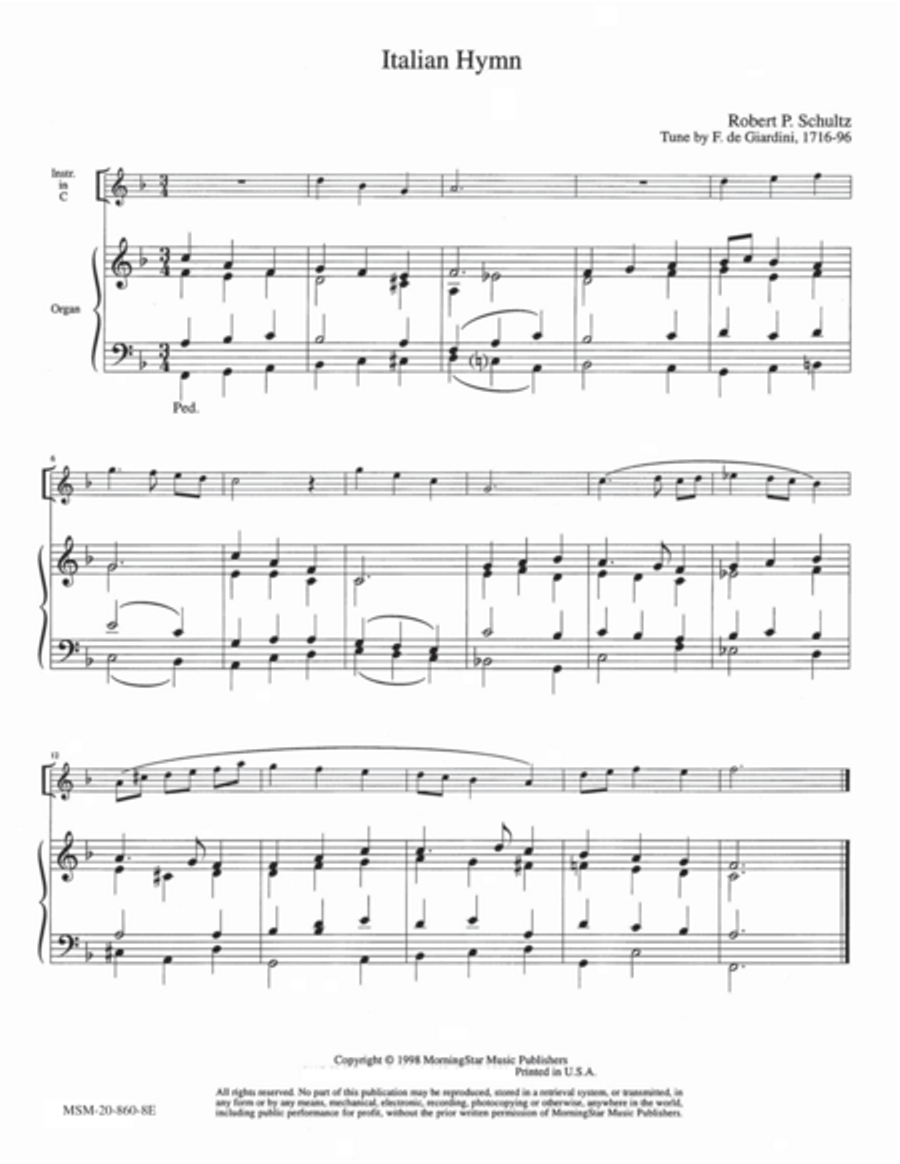 Italian Hymn Italian Hymn Organ scores gallery preview page 1