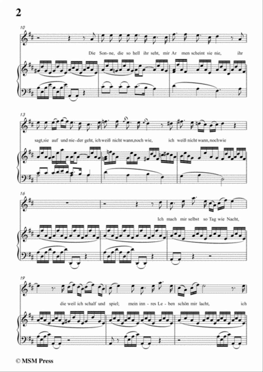 Schubert-Der Blinde Knabe,Op.101,in D Major,for Voice&Piano Voice scores gallery preview page 4