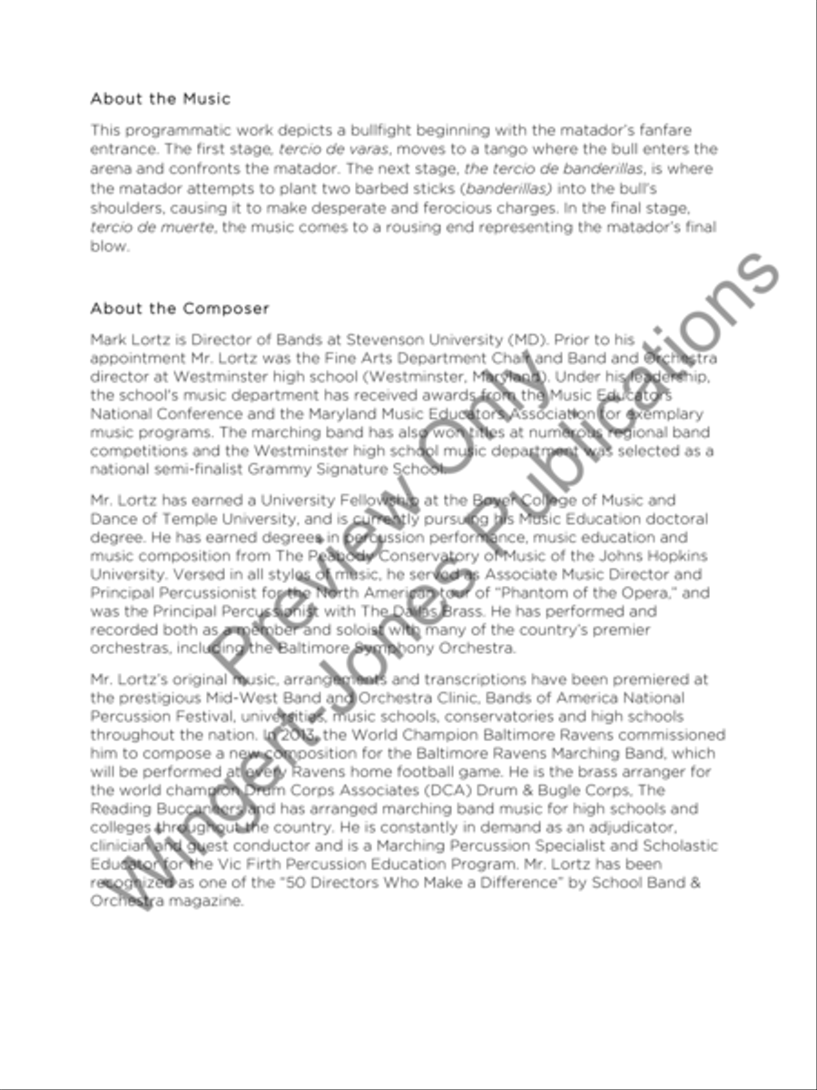A Matador's Tale A Matador's Tale Full Orchestra scores gallery preview page 3