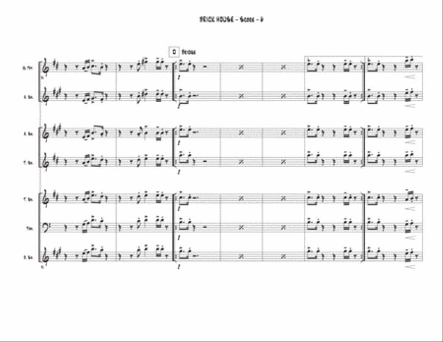 Brick House Tenor Saxophone scores gallery preview page 6
