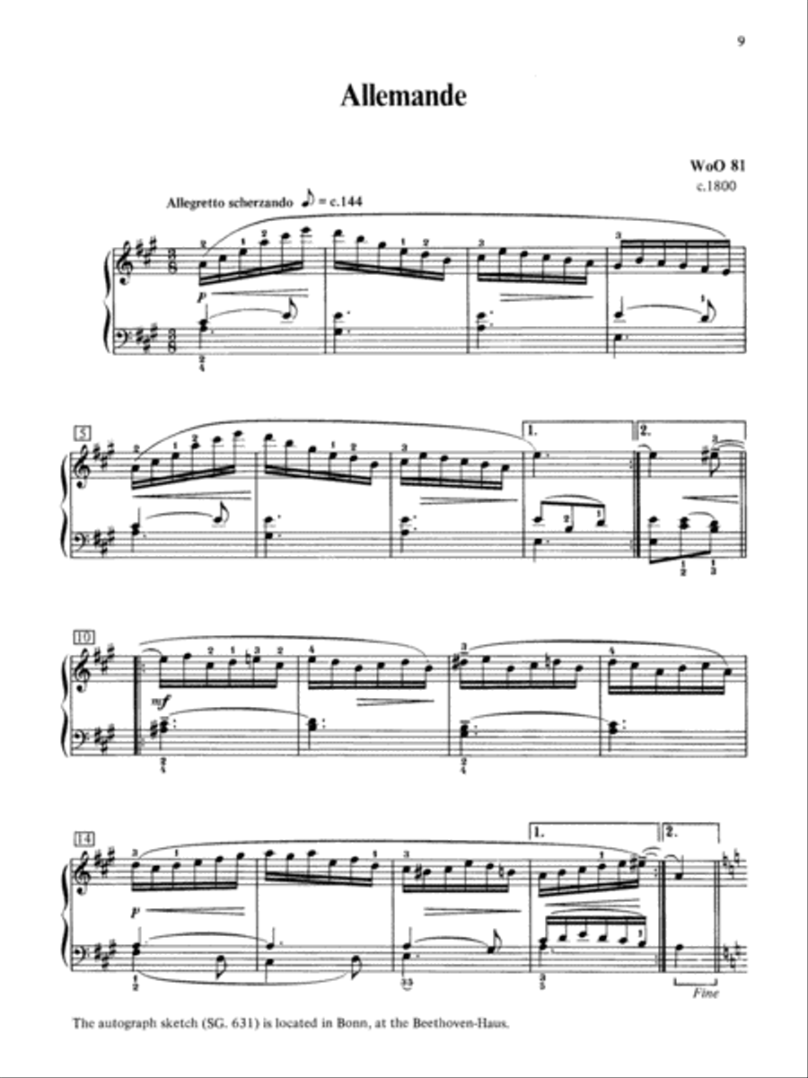 Beethoven -- Dances of Beethoven Piano Solo scores gallery preview page 7
