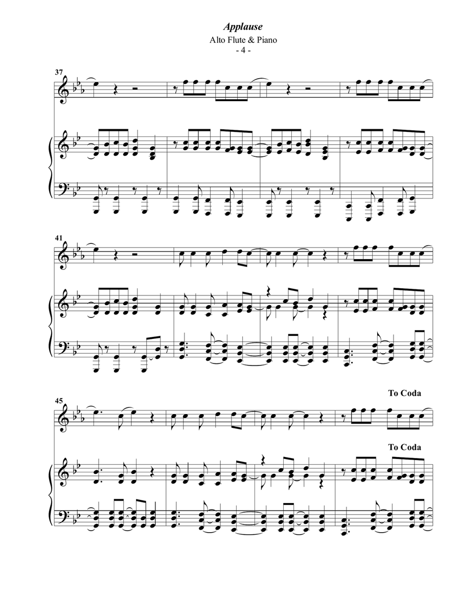 Applause Applause Flute Solo scores gallery preview page 4