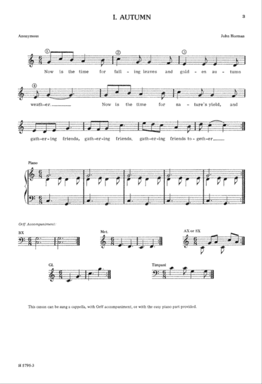 Seasonal Canons and Partner Songs Unison Choir scores gallery preview page 4
