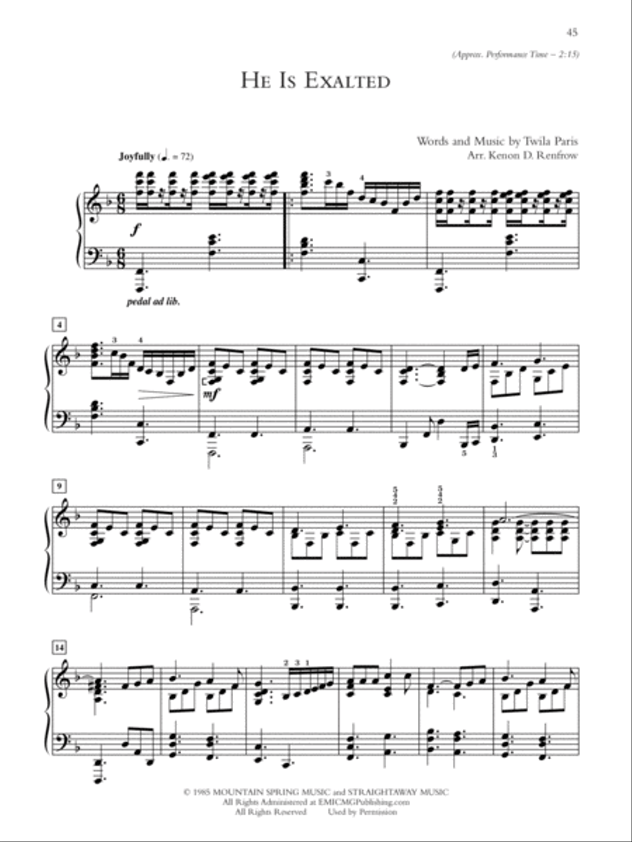 Exalted Piano Solo scores gallery preview page 5