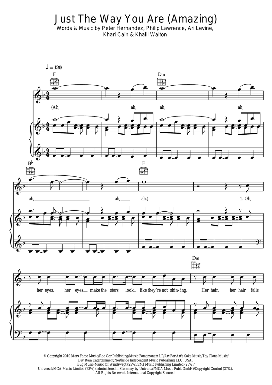 Just The Way You Are Acoustic Guitar scores gallery preview page 1
