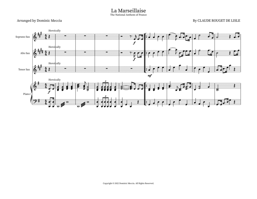 La Marseillaise Small Ensemble scores gallery preview page 1