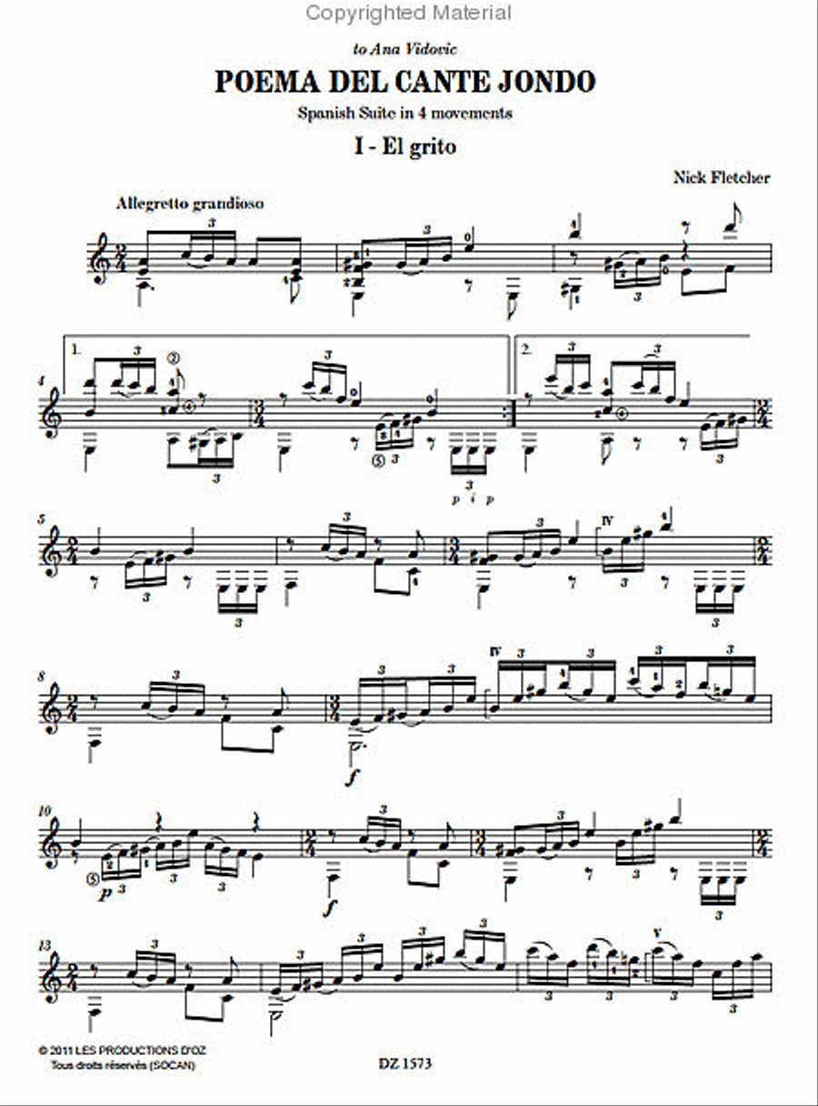 Poema del cante jondo Classical Guitar scores gallery preview page 2