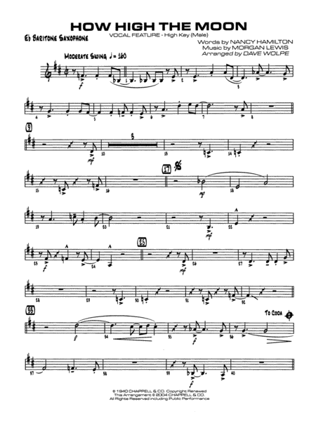 How High the Moon: E-flat Baritone Saxophone