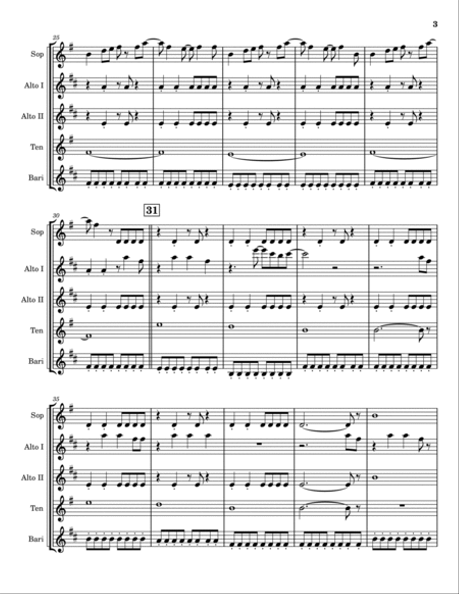 White Wedding Saxophone Quintet scores gallery preview page 4
