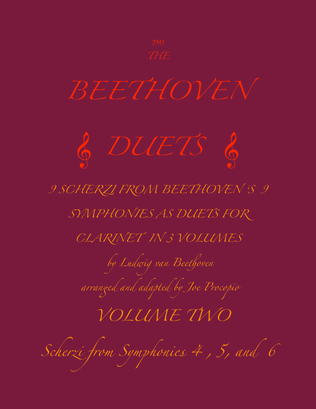 The Beethoven Duets For Clarinet Volume 2 Scherzi 4, 5 and 6
