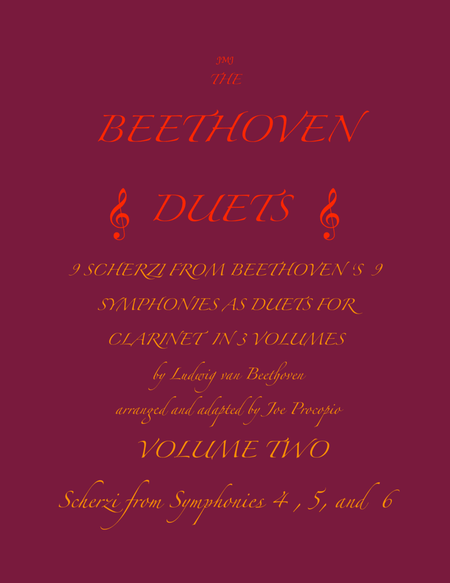 The Beethoven Duets For Clarinet Volume 2 Scherzi 4, 5 and 6 image number null