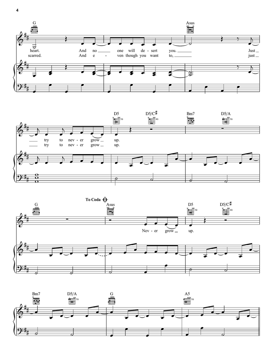 Never Grow Up Acoustic Guitar scores gallery preview page 4