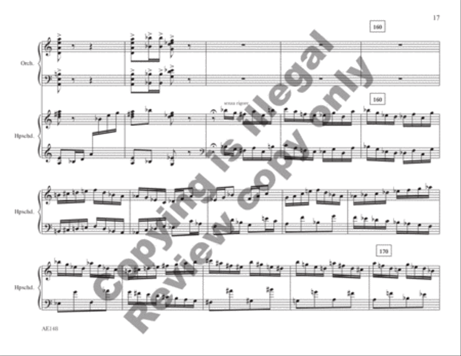 Concerto for Harpsichord and Strings String Orchestra scores gallery preview page 10