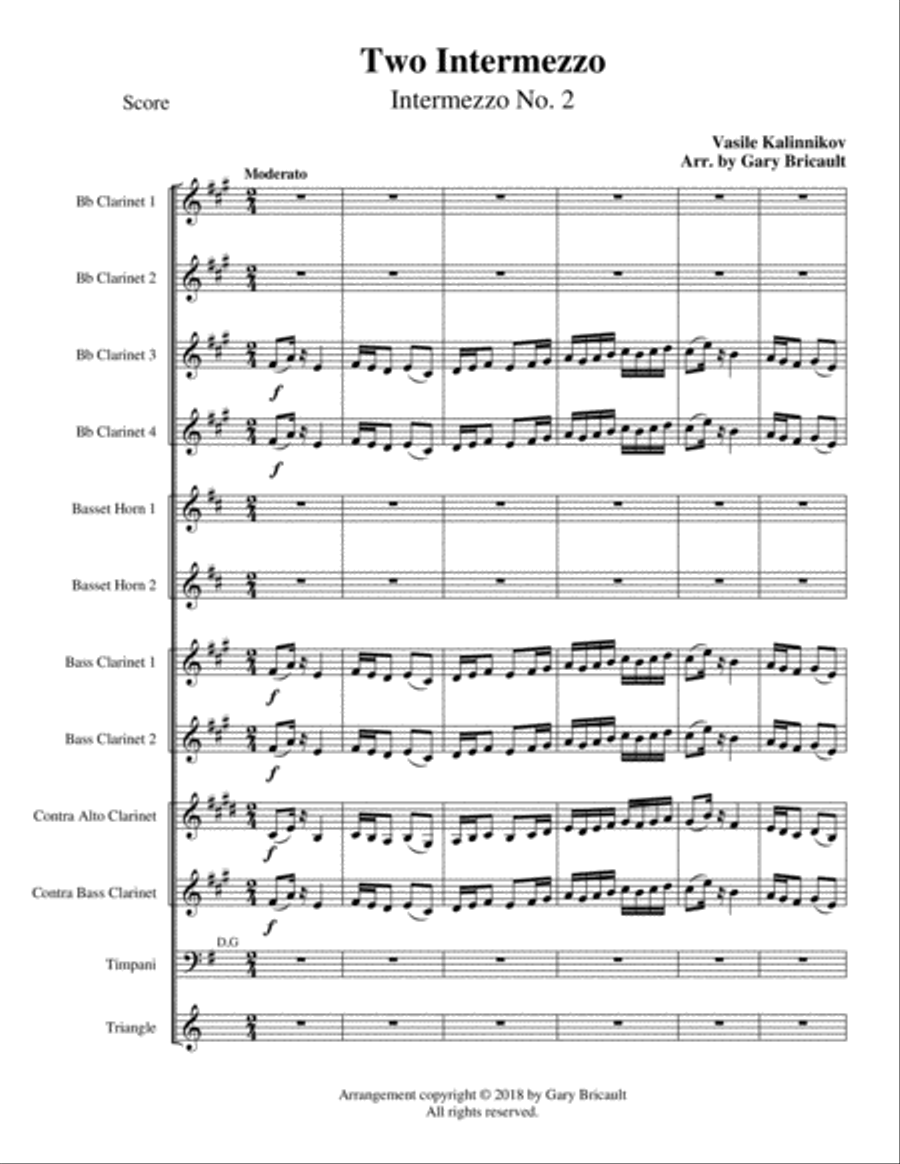 Intermezzo No. 2 from Two Intermezzo Large Ensemble scores gallery preview page 1