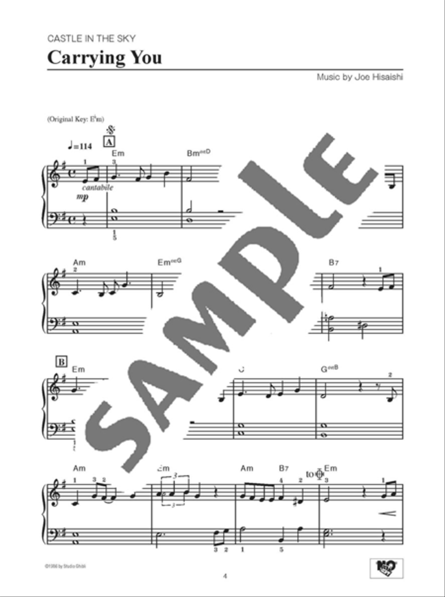 Studio Ghibli Song Selections Easy Level/English Version Voice scores gallery preview page 3