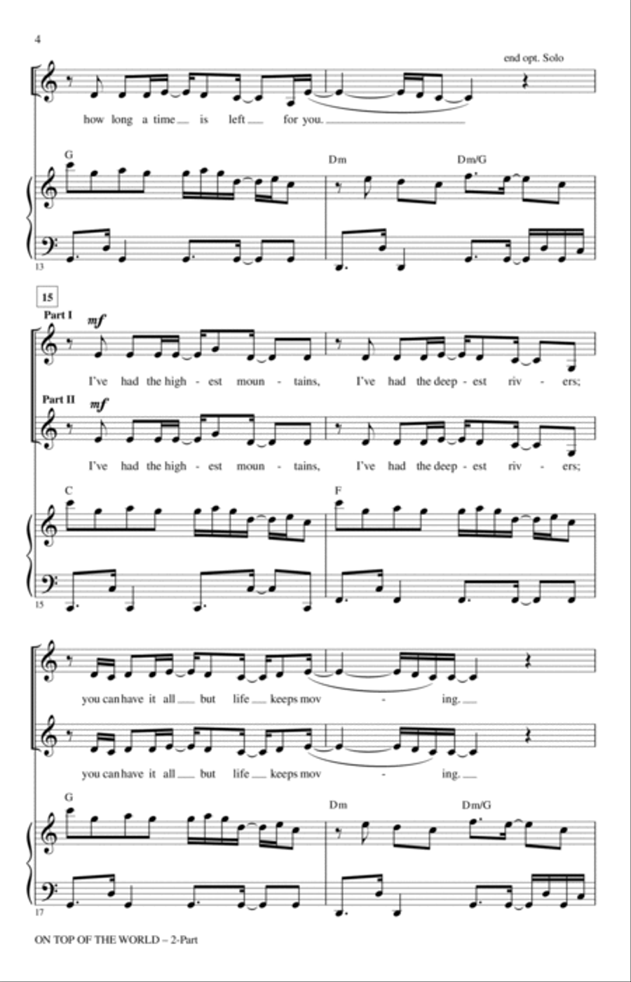 On Top Of The World On Top Of The World 2-Part scores gallery preview page 3